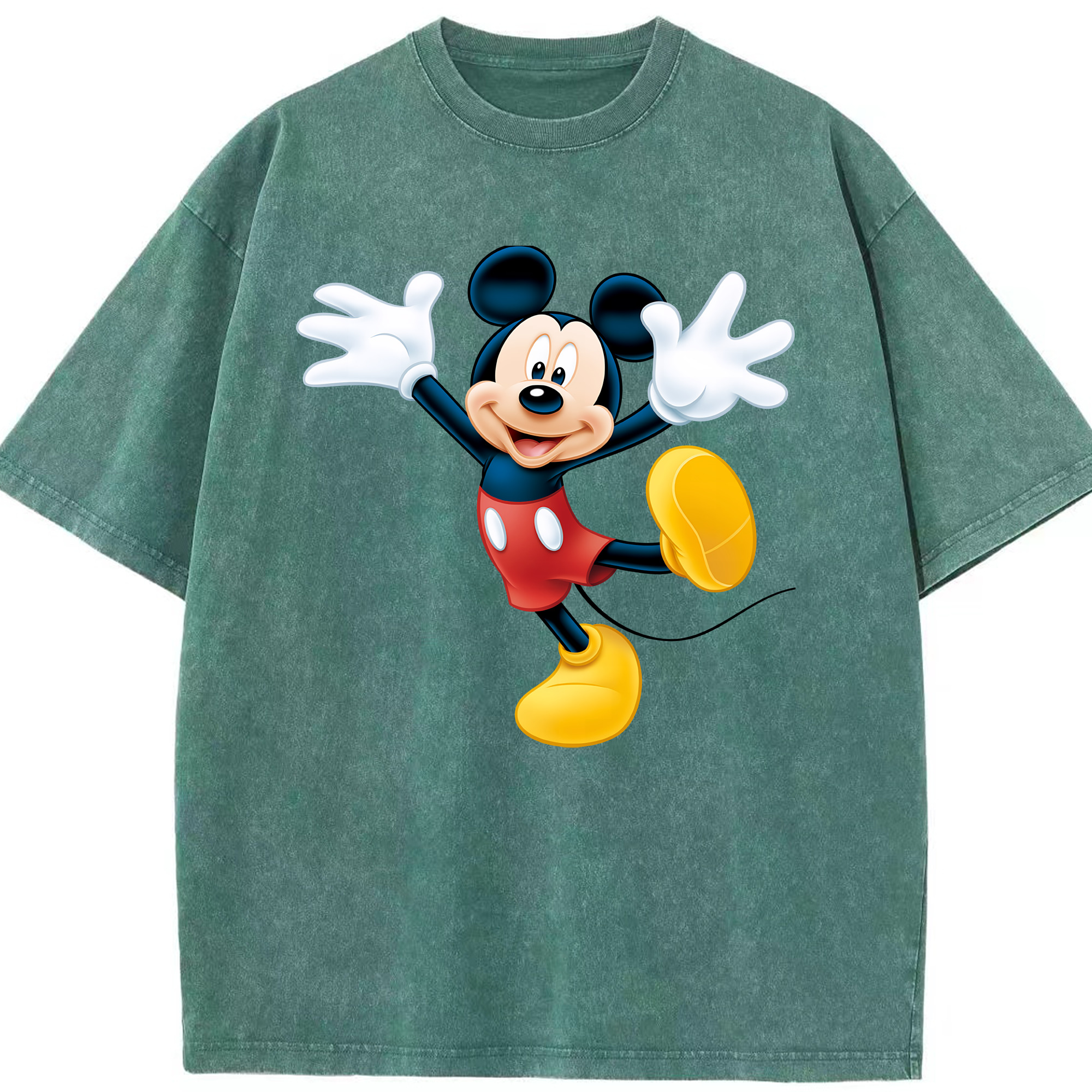 （画像用） ミッキーマウス Mickey Mouse 綿100% ヴィンテージ風 半袖Tシャツ（フロントプリント）